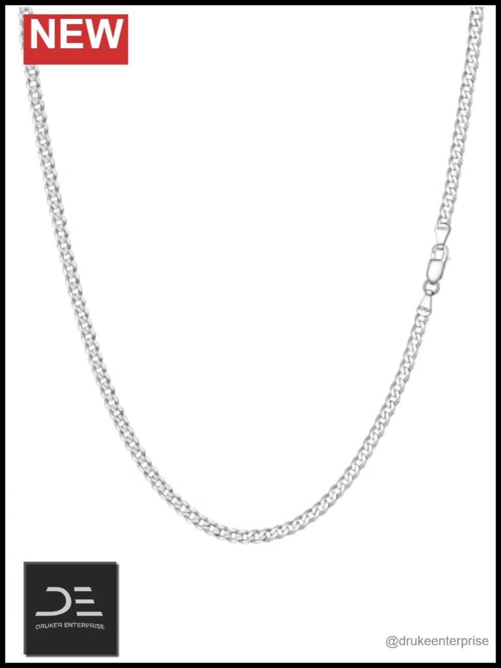 925 Sterling Silver Cuban Link Chain Necklace Men 24" 2.8mm